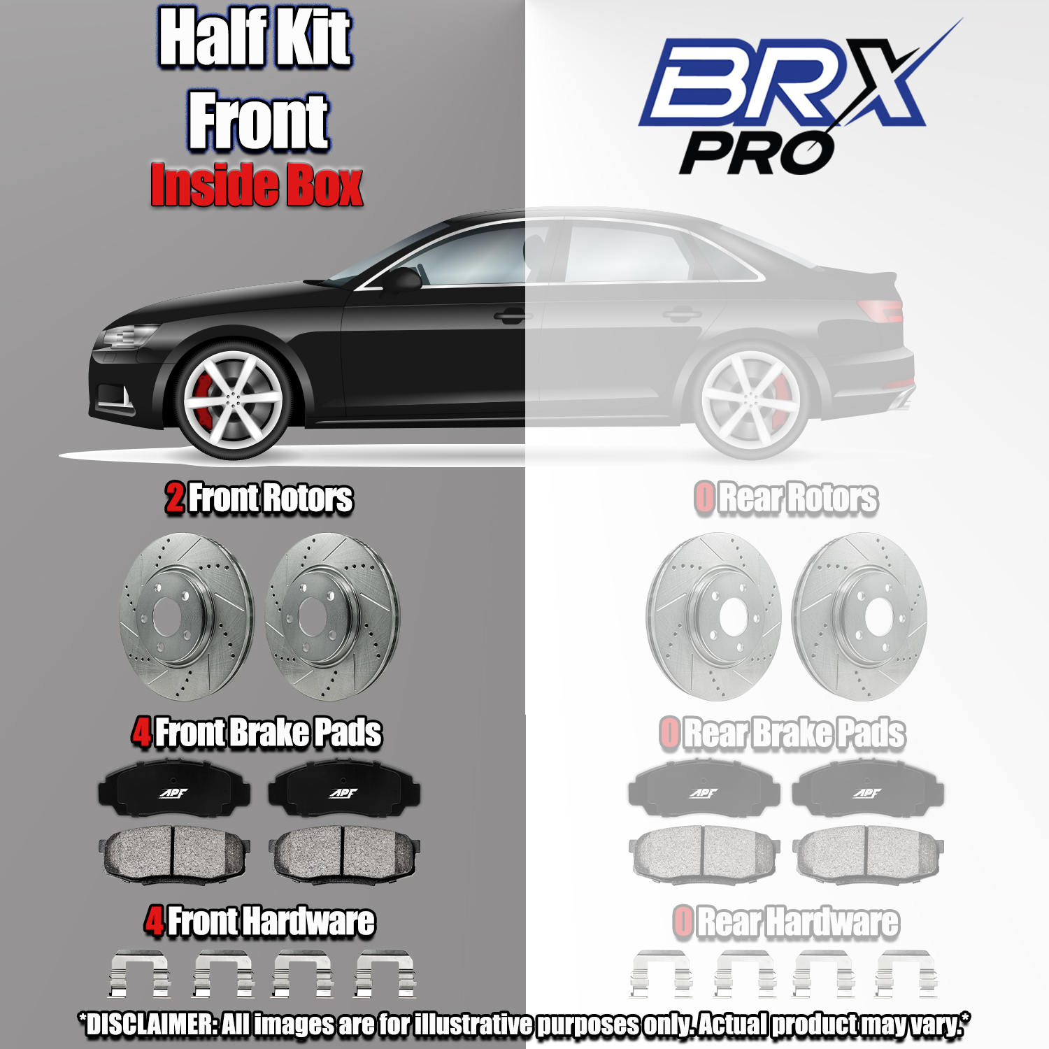 Front Brake Kit Rotors + Ceramic Pads for Saturn Aura 2007-2008